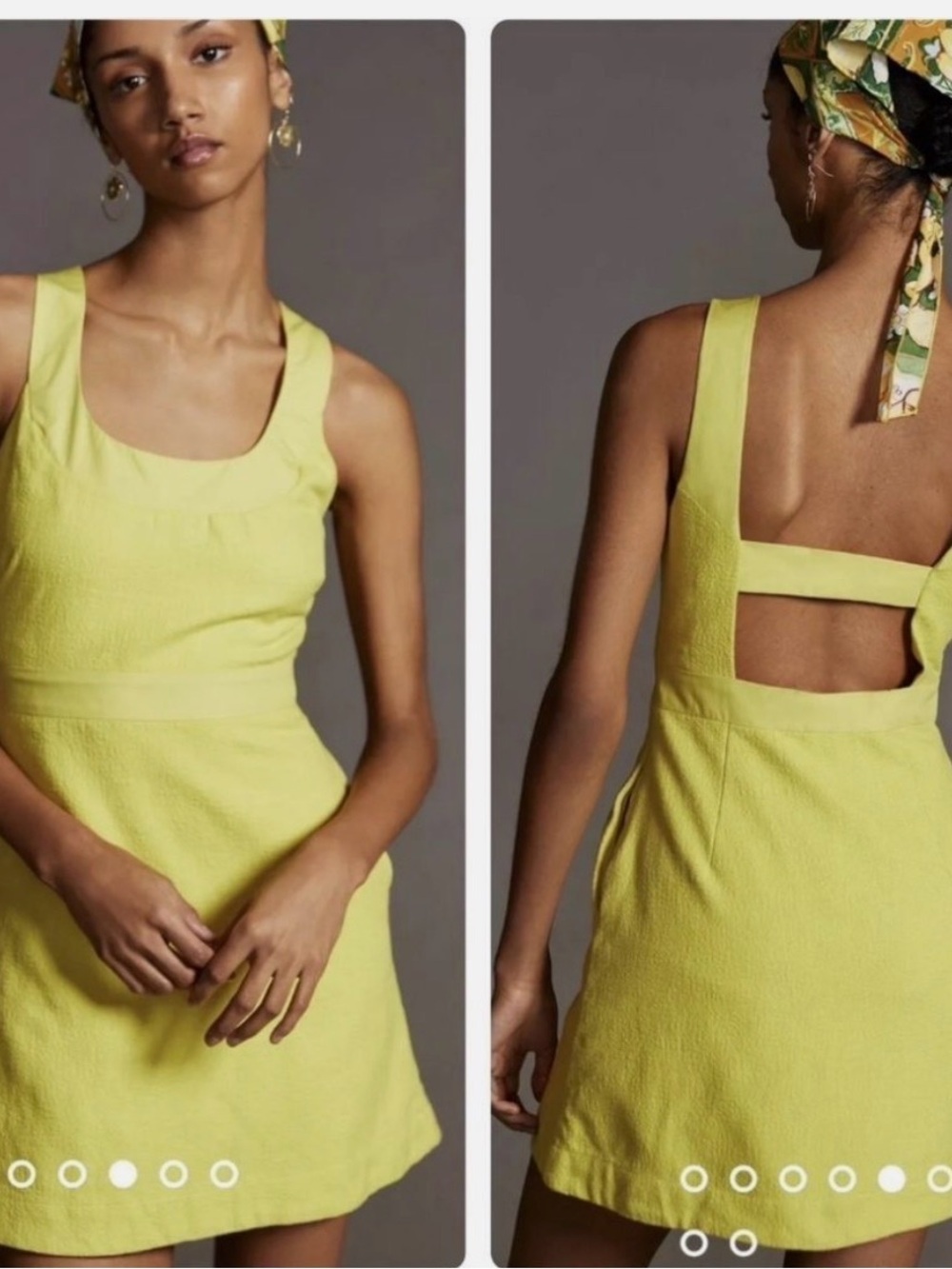 NWT Maeve by Anthropologie Sleeveless Lime Square-Back Mini Dress